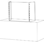 Freestanding desk screen Trifold