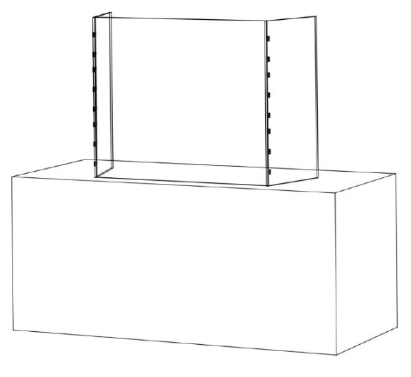 Freestanding desk screen Trifold